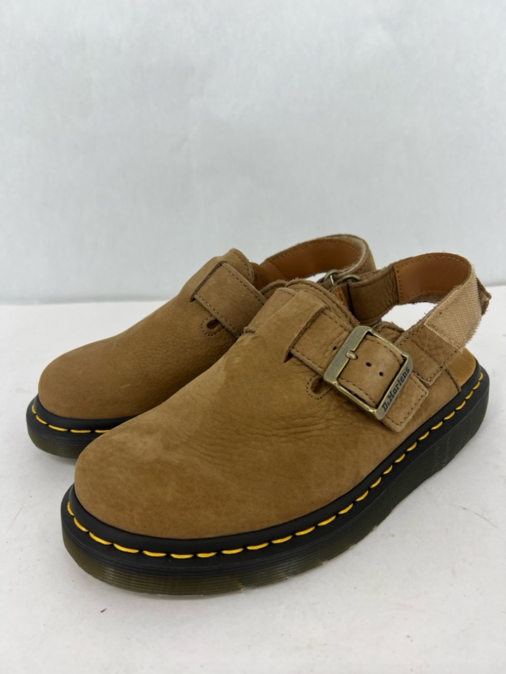 Dr. Martens Jorge II Tan Nubuck Buckle Clogs